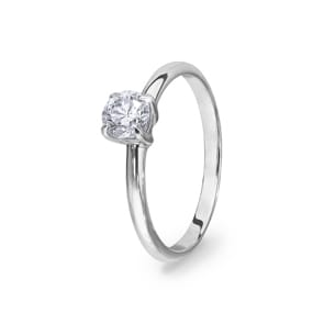 Verlobungsring 750/18 K Weissgold mit Diamant 0.50 ct H/si