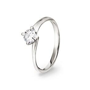 Verlobungsring 750/18 K Weissgold mit Diamant 0.50 ct H/si