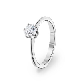 Verlobungsring 750/18 K Weissgold mit Diamant 0.51 ct H/si