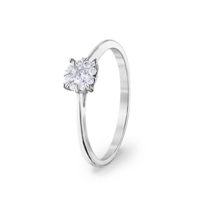 Bague de fiançailles or gris 750/18 ct avec diamants 0.15 ct H/si by CHRISTIAN