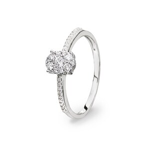 Verlobungsring 750/18 K Weissgold mit Diamanten 0.23 ct H/si