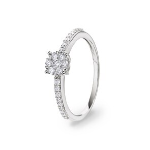 Bague de fiançailles or gris 750/18 ct avec diamants 0.24 ct H/si