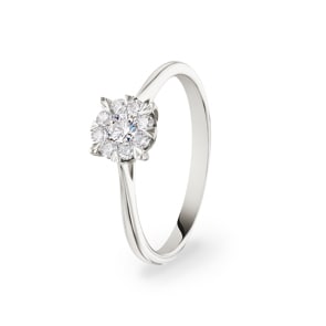 Verlobungsring 750/18 K Weissgold mit Diamanten 0.25 ct H/si