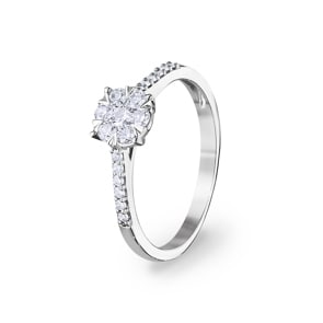 Bague de fiançailles or gris 750/18 ct avec diamants 0.33 ct H/si by CHRISTIAN