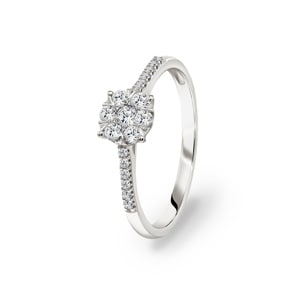 Verlobungsring 750/18 K Weissgold mit Diamanten 0.33 ct H/si by CHRISTIAN