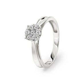 Bague de fiançailles or gris 750/18 ct avec diamants 0.33 ct H/si by CHRISTIAN