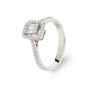Verlobungsring 750/18 K Weissgold mit Diamanten 0.36 ct H/si