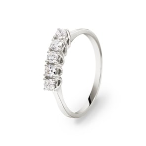 Verlobungsring 750/18 K Weissgold mit Diamanten 0.42 ct H/si