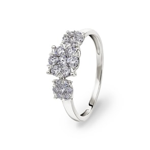 Bague de fiançailles or gris 750/18 ct avec diamants 0.50 ct H/si by CHRISTIAN
