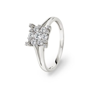 Bague de fiançailles or gris 750/18 ct avec diamants 0.50 ct H/si by CHRISTIAN
