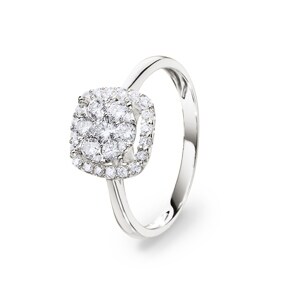 Bague de fiançailles or gris 750/18 ct avec diamants 0.50 ct H/si by CHRISTIAN