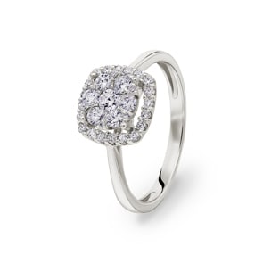 Bague de fiançailles or gris 750/18 ct avec diamants 0.50 ct H/si by CHRISTIAN
