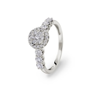 Bague de fiançailles or gris 750/18 ct avec diamants 0.75 ct H/si by CHRISTIAN
