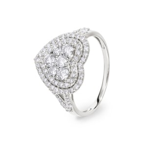 Bague de fiançailles or gris 750/18 ct avec diamants 1.00 ct H/si by CHRISTIAN
