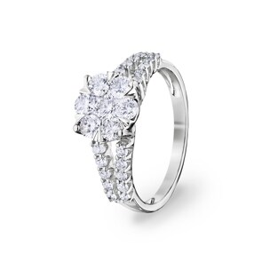 Bague de fiançailles or gris 750/18 ct avec diamants 1.00 ct H/si by CHRISTIAN