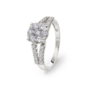 Verlobungsring 750/18 K Weissgold mit Diamanten 1.00 ct H/si by CHRISTIAN