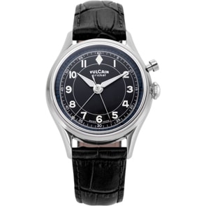 Vulcain Cricket Classique 36mm Black & White Steel Caseback
