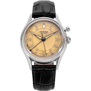 Vulcain Cricket Classique 36mm Brown Khaki Steel Caseback