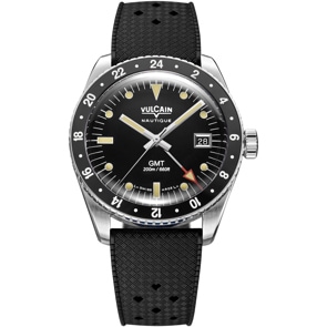 Vulcain Skindiver Nautique GMT Black - Luminova Beige