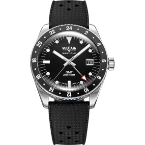 Vulcain Skindiver Nautique GMT Black - Luminova White