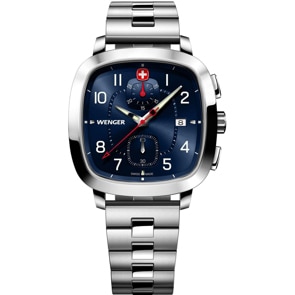 Wenger Vintage Sport Chrono Ø 39.5mm Silbrig / Blau