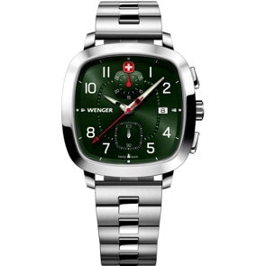 Wenger Vintage Sport Chrono Ø 39.5mm Silbrig / Grün