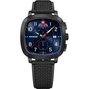 Wenger Vintage Sport Chrono Ø 39.5mm Schwarz / Blau