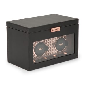 Wolf 1834 Axis Double Watch Winder with Storage Copper