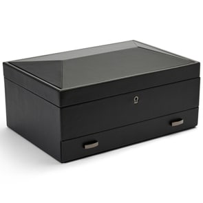 Wolf 1834 British Racing 10 Piece Watch Box with Drawer Black