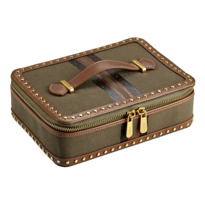 Wolf 1834 Ida Travel Zip Jewellery Case Khaki