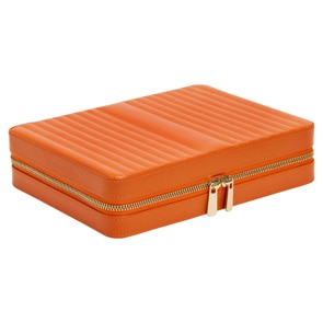 Wolf 1834 Maria Large Zip Jewellery Case Orange