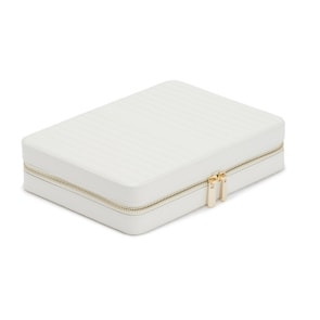 Wolf 1834 Maria Large Zip Jewellery Case White