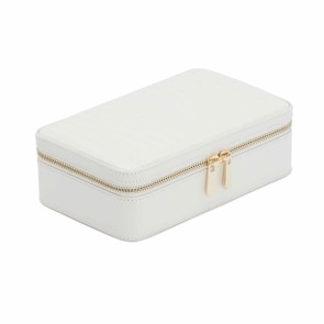 Wolf 1834 Maria Medium Zip Jewellery Case White