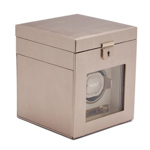 Wolf 1834 Palermo Single Watch Winder with Storage Rose Gold