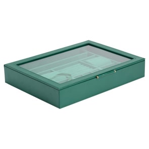 Wolf 1834 Sophia Jewellery Box with Window Green