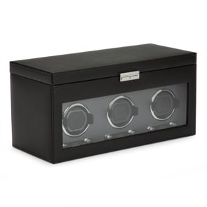 Wolf 1834 Viceroy Triple Watch Winder with Storage Black 