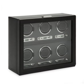 Wolf 1834 Viceroy 6 Piece Watch Winder Black 