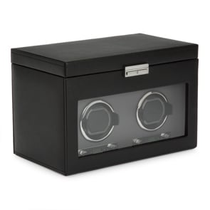 Wolf 1834 Viceroy Double Watch Winder with Storage Black 