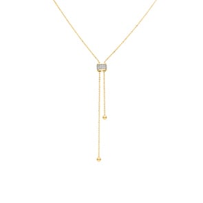 Collier or jaune 750/18 ct avec diamants 0.12 ct H/si
