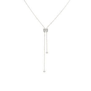 Collier or gris 750/18 ct avec diamants 0.12 ct H/si