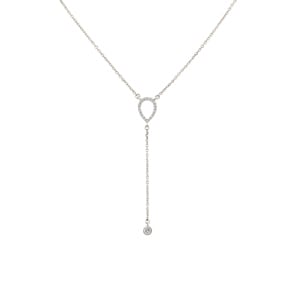 Y-Collier 750/18 K Weissgold mit Diamanten 0.13 ct H/si