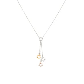 Y-Collier 750/18 K Weissgold, Sterne