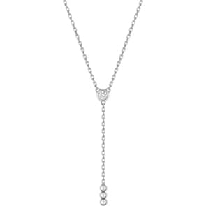 Y-Halskette 925 Silber rhodiniert mit Zirkonia 43cm