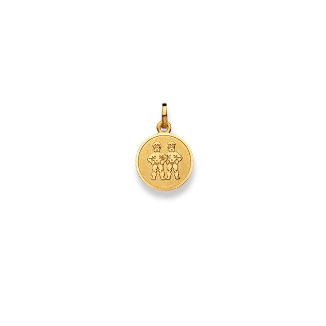 Collier avec Pendentif constellation du Gémeaux plaqué or à graver