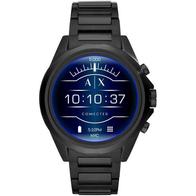 armani exchange connected men's black hybrid smartwatch