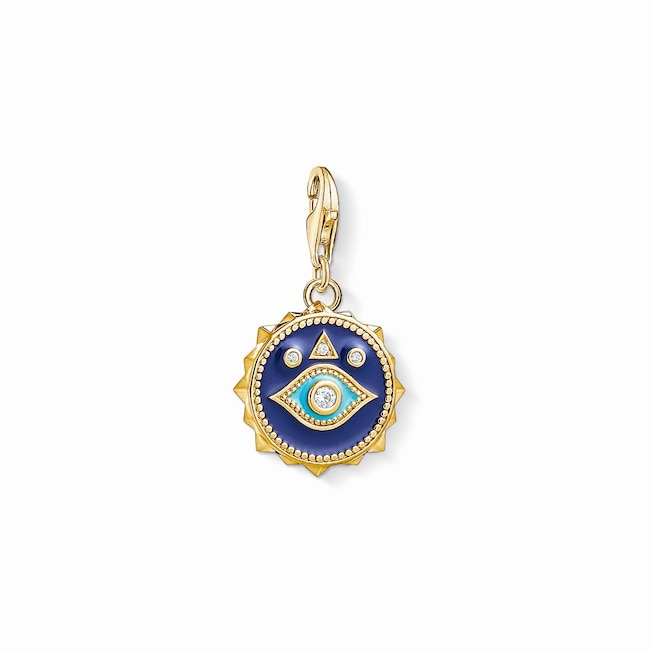 Thomas Sabo Femme Pendentif Charm Lune Nacre Argent Sterling 925 ; Plaqu/é Or Jaune 18 Carats Y0005-429-14