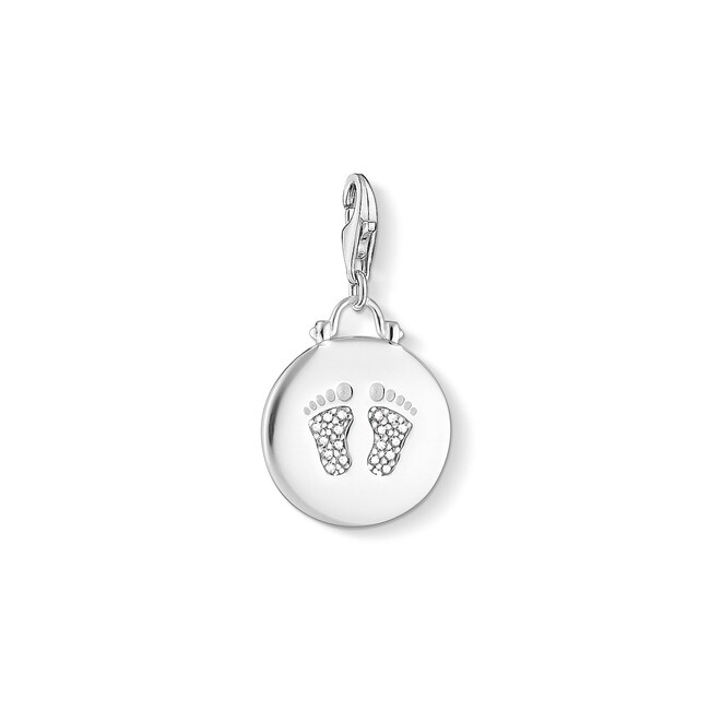 Thomas Sabo Pendentif Charm Medaille Empreinte Pied De Bebe Christian Thomas Sabo Pendentif Charm Medaille Empreinte Pied De Bebe Christian