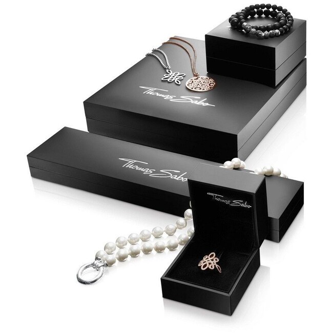 Thomas Sabo Unisexe Bague Foi Noirci; Plaqu/é Or Jaune 18 Carats TR2246-849-39 Espoir Argent Sterling 925 Amour