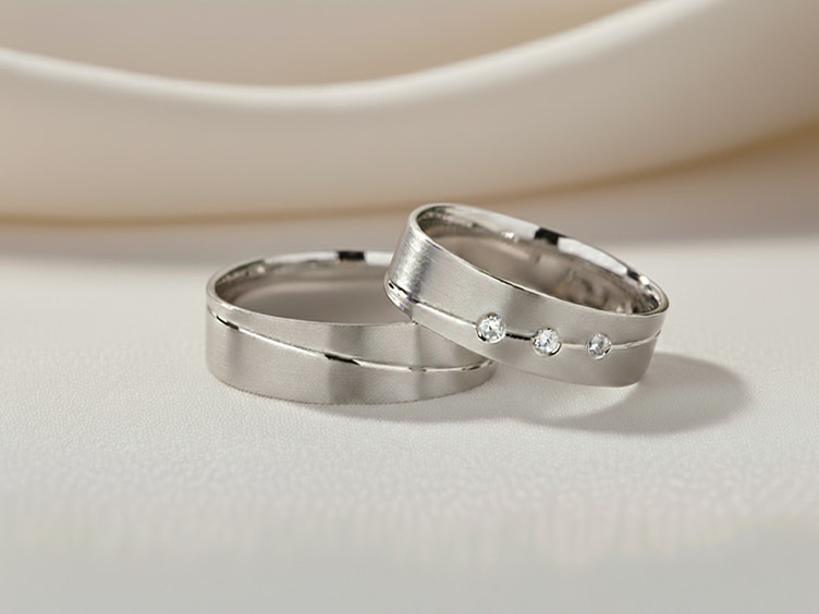 Collection de bagues de couple en argent