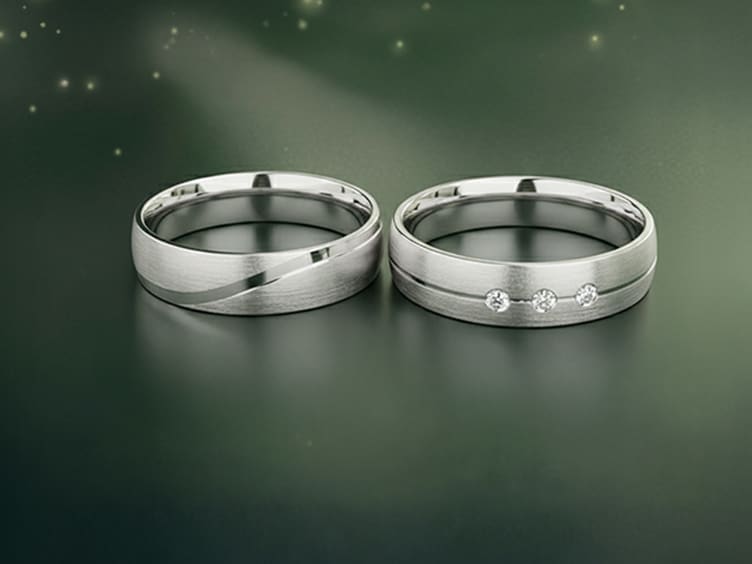 Collection de bagues de couple en argent